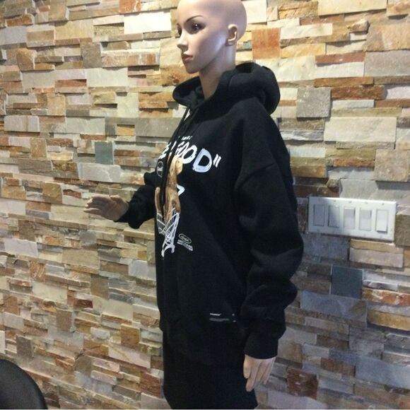 AELFRIC EDEN Mens Womens Vintage Bone Printed Hoodie - Picture 2 of 12